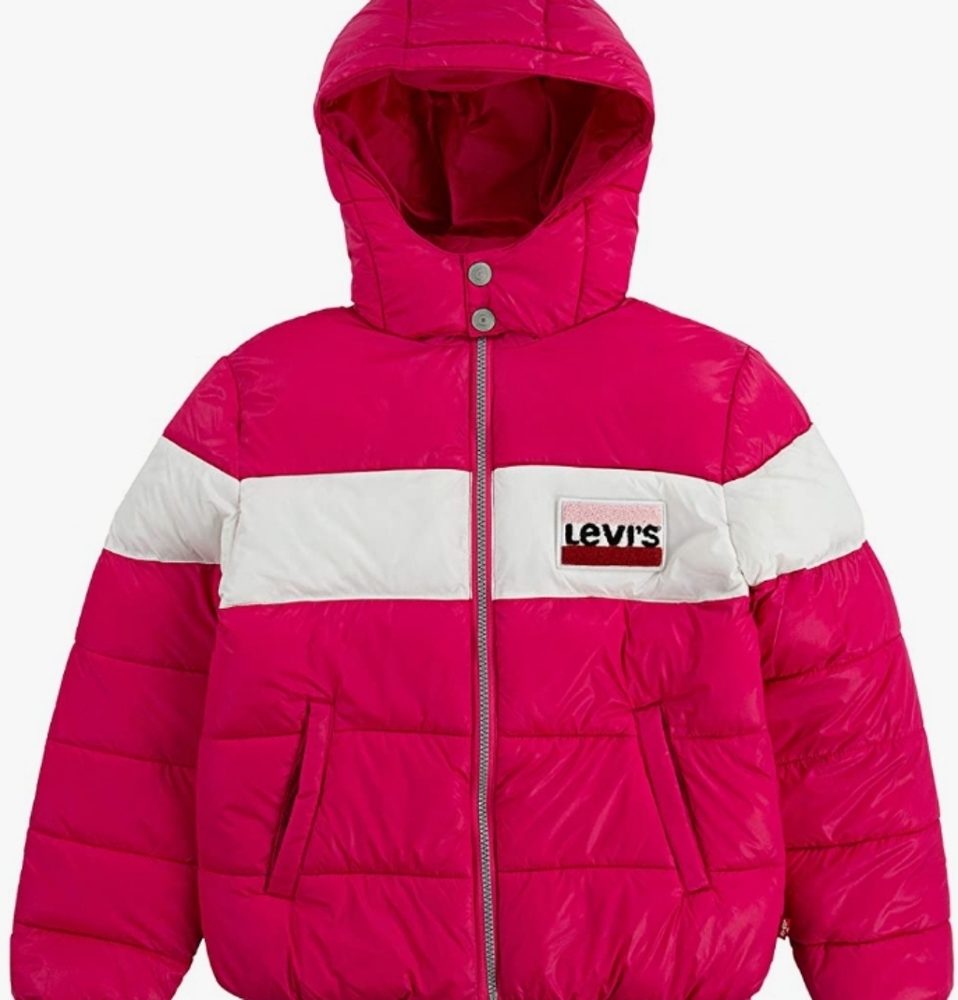 Levi's pink and white girls puffer jacket, size 6xL
